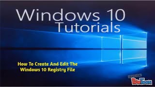 Windows 10 Create And Edit Registry File [upl. by Elbertine346]