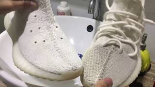 How to clean stains on primeknit of yeezys Adidas Yeezy Boost 350 V2 Cream White [upl. by Iggep357]