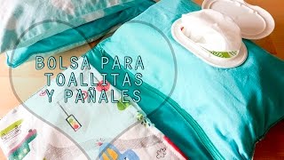 BOLSA  ESTUCHE PARA PAÑALES Y TOALLITAS DE BEBÉS ♥ [upl. by Haff349]