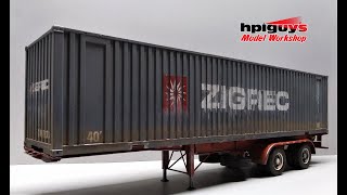 Fruehauf 40 Intermodal Semi Container Trailer 124 Scale Model Kit Build Review Weathering AMT1196 [upl. by Octavian305]