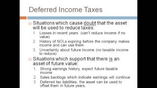 Intermediate II Deferred Taxes  4 NOL and Valuation Allowance Janice Cobb [upl. by Carlen81]