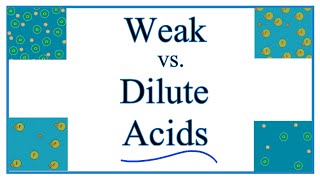 Weak Acid vs Dilute Acid Diagram and Explanation [upl. by Hubert]