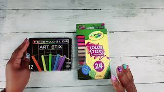 Crayola Woodless Pencils Color Sticks vs Prismacolor Woodless Pencils Art Stix  How to use Them [upl. by Kailey]