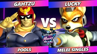 LMM Miami 2024  Gahtzu Captain Falcon Vs Lucky Fox Smash Melee  SSBM [upl. by Zoie]