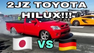 2JZ Toyota Hilux  Burnouts Modified cars Street Race [upl. by Anwahsiek610]