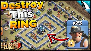 Destroy The Easiest Ring Base Ever with Miners In CWL  Clash of Clans [upl. by Heidy]