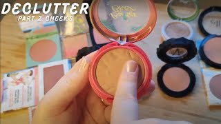 Cheek Product Declutter  Blush Bronzer Highlighter amp Face Palettes  2024 makeup declutter part 2 [upl. by Sato]