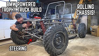 1000cc Trophy Truck Build  Rolling Chassis  Steering [upl. by Enilrae]