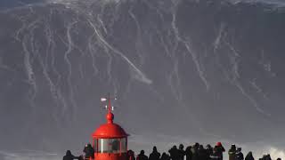 Biggest Wave Ever Surfed  Nazare  World Record [upl. by Kusin]