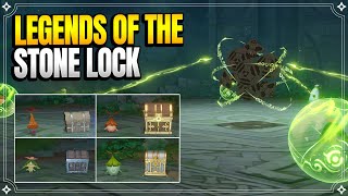 All 16 Stone Lock Locations  Legends of the Stone Lock  Hidden World Quest 【Genshin Impact】 [upl. by Ayarahs731]