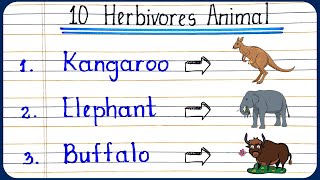 Herbivorous Animals name  10 Herbivorous Animals  Herbivorous Animals name in English [upl. by Canfield]