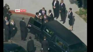 Michael Jackson Farewell Coffin Leaves Funeral For Forest Lawn Cemetary [upl. by Gnemgnok]