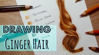 Drawing Tutorial Realistic Ginger Hair In Coloured Pencil [upl. by Attey645]