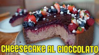 La CHEESECAKE al CIOCCOLATO PIU FACILE e BUONA MAI FATTA  SENZA FORNO GLUTINE E GELATINA [upl. by Anuska576]