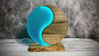 Yin Yang Epoxy Resin Lamp DIY  Resin Art [upl. by Coben323]