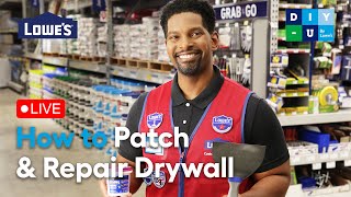 How to Patch and Repair Drywall  DIYU by Lowes [upl. by Stanislaw]