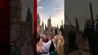 Harry Potter fans raise wands in tribute to Maggie Smith HarryPotter MaggieSmith BBCNews [upl. by Barbette]