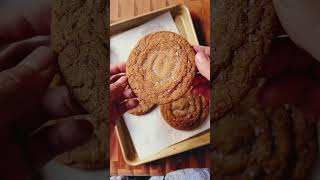 Small Batch Salted Caramel Gingersnap Cookies Recipe in the description baking christmas [upl. by Sitarski]