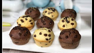 SPARISCONO IN UN ATTIMO VELOCI SOFFICISSIMI GOLOSI  MUFFIN CON GOCCE DI CIOCCOLATO [upl. by Ebarta]