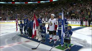 Medal Ceremony amp O Canada  Canucks Vs Senators  031310  HD [upl. by Ahsakat]