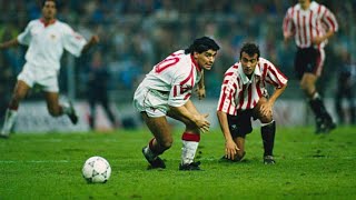 Diego Maradona in Sevilla 9293 would win Ballon DOr today Rare Footage [upl. by Roger]