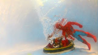 Spiderman and LEGO TOYS in Underwater Whirlpool Whirlpools Whirlpool Videos Underwater whirlpool [upl. by Gerstner]