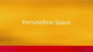 Pronunciation of the words quotPerivitelline Spacequot [upl. by Nelia54]