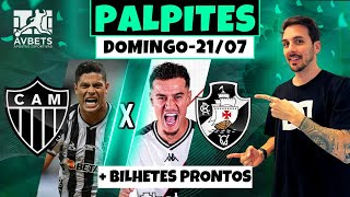 PALPITES E APOSTAS DE FUTEBOL PARA HOJE 21 07 2024  BILHETE PRONTO DOMINGO [upl. by Einahteb]