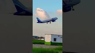 Flight Take off from Runway A Spectacular View aeroplane shorts trending travel [upl. by Malinin]