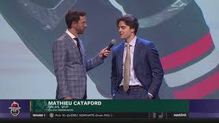 Repêchage LHJMQ 2024  2024 QMJHL Draft  Joueur par excellence  Mathieu Cataford  MVP [upl. by Eenahs]