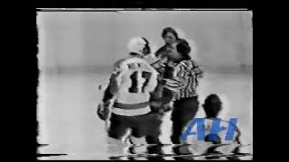 NHL Dec 7 1978 Philadelphia Flyers v New York Rangers R Paul Holmgren v Nick Fotiu almost [upl. by Nenney]