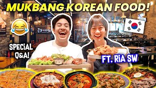 MUKBANG KOREAN FOOD  QampA FT RIA SW [upl. by Ilwain]