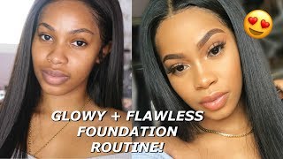 Everyday GLOWY  FLAWLESS FULL COVERAGE Foundation Routine for Brown Skin [upl. by Chew]