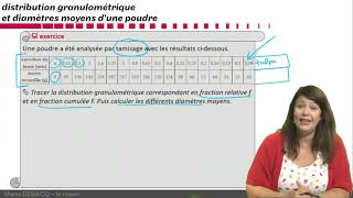 OUM1  poudres 5  EXERCICE distribution granulométrique et diamètres moyens [upl. by Ginsburg283]