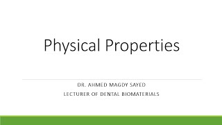 02 physical properties Dental Biomaterials [upl. by Greenwood]