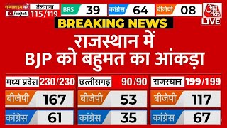 Rajasthan Election Result LIVE Updates राजस्थान में BJP को बहुमत का आंकड़ा  Aaj Tak LIVE [upl. by Rutter]