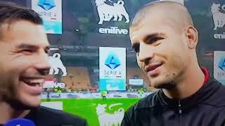 Theo Hèrnandez e Alvaro Morata intervista postpartita MilanLecce30 [upl. by Klug]