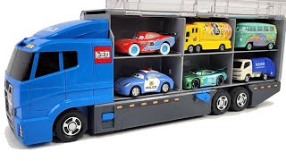 13 Types Tomica Cars ☆ Tomica opening and put in Okatazuke convoy [upl. by Ahsinel]