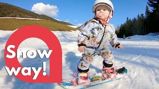 Trio of kids are super talented at SNOWBOARDING  SWNS [upl. by Dickinson]