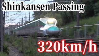 quot320kmhquot Tohoku Shinkansen quotHAYABUSAquot passing at full speed 東北新幹線 超高速通過シーン集（那須塩原～新白河）！！！ [upl. by Oza]