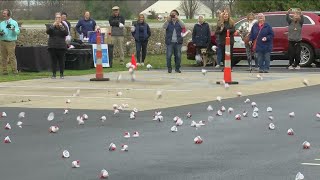 Wood County Museum hosts turkey drop [upl. by Pearman]