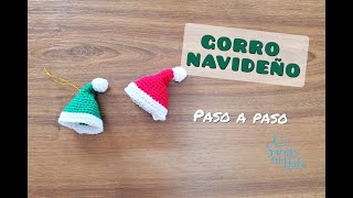 Mini GORRO DE NAVIDAD a crochet para amigurumis pequeños Adorno navideño [upl. by Stutzman]