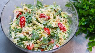 Leckerer Chinakohl Salat in 5 Minuten Ich werde nie müde den Salat zu essen Mit Tomaten amp Joghurt [upl. by Ayal]