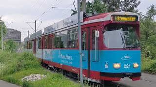 Straßenbahnen  Trams in Freiburg im Breisgau – Die Gelenkwagen GT8N von Duewag [upl. by Drida625]