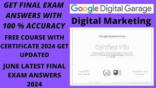 Google Digital Garage Final Exam Answers  Google Skill Garage  Updated 2024 [upl. by Nytsrik]