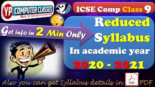 Reduced Syllabus icse class 9 computer  icse class 9 computer syllabus pdf  YP Computer Classes [upl. by Roselyn]