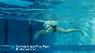 Sporteignungsprüfung Bayern  100 Meter Schwimmen Brust [upl. by Heaps678]