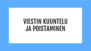 Widgit go ipadissa Viestin kuuntelu ja poistaminen [upl. by Hanahs]