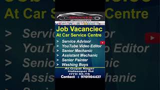 Car Mechanic jobs  Service Advisor jobs  Jobs in Hyderabad car Service Centre [upl. by Nyliram]