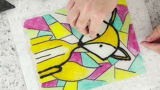 Creating Colorful DIY Faux Stained Glass Fox Craft for Kids A StepbyStep Guide [upl. by Jimmie]